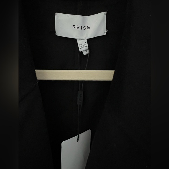 New Reiss Elise Wool Belted Coat in Navy Size 10 - Picture 5 of 8